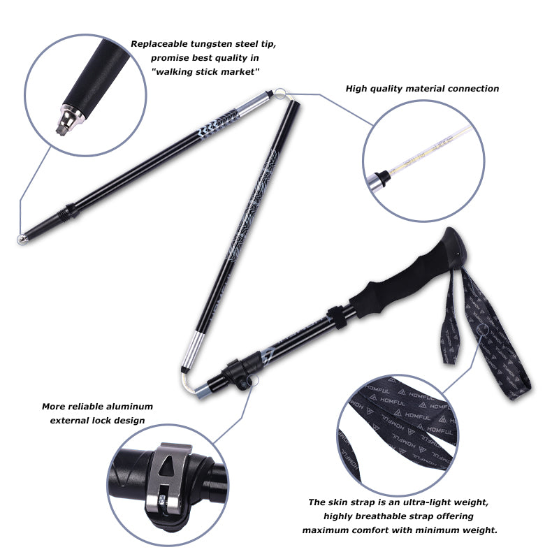 ultra-light telescopic trekking poles, view 4 - MRSLM