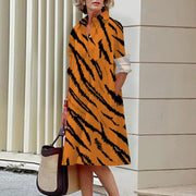 stripe 3D printed loose dress, view 11 - MRSLM
