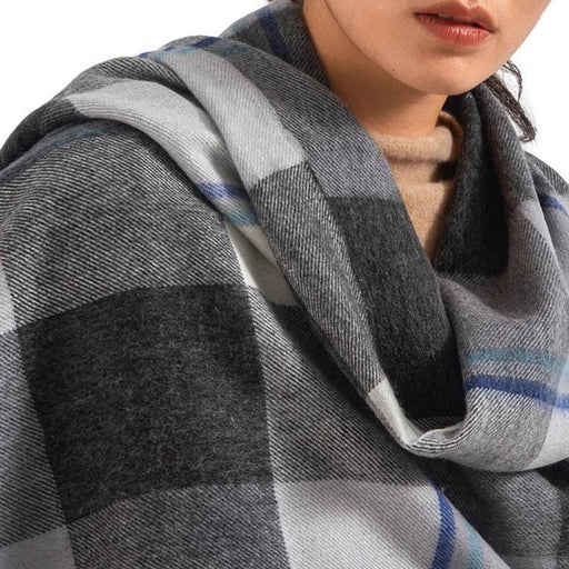 elegant plaid wool shawl - MRSLM