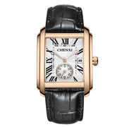 men's square quartz strap watch, view 5 - MRSLM