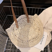 round straw beach bag, view 6 - MRSLM