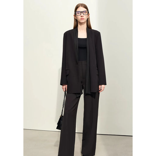 v-neck loose mid-length blazer, view 2 - MRSLM