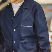 retro embroidered cotton shirt jacket, view 7 - MRSLM