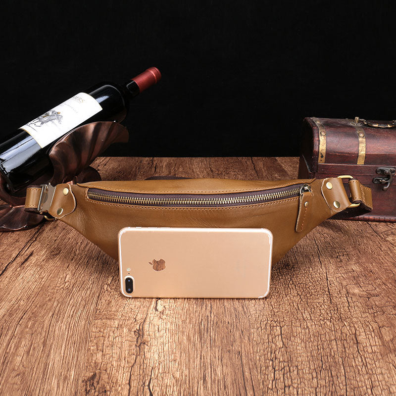 pochete de couro para celular masculino