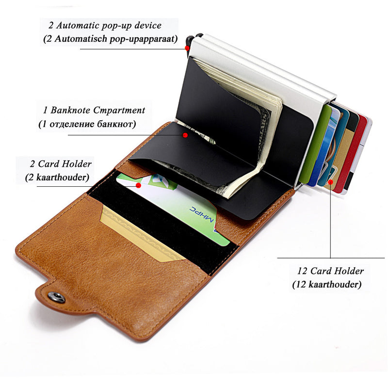 aluminum PU wallet, view 2 - MRSLM