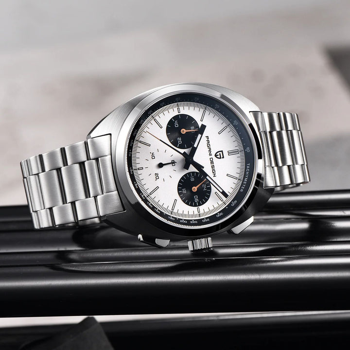 PAGANI DESIGN 2024 New Panda Dial Men’s Luxury Quartz Sport Chronograph Watch with Sapphire Glass