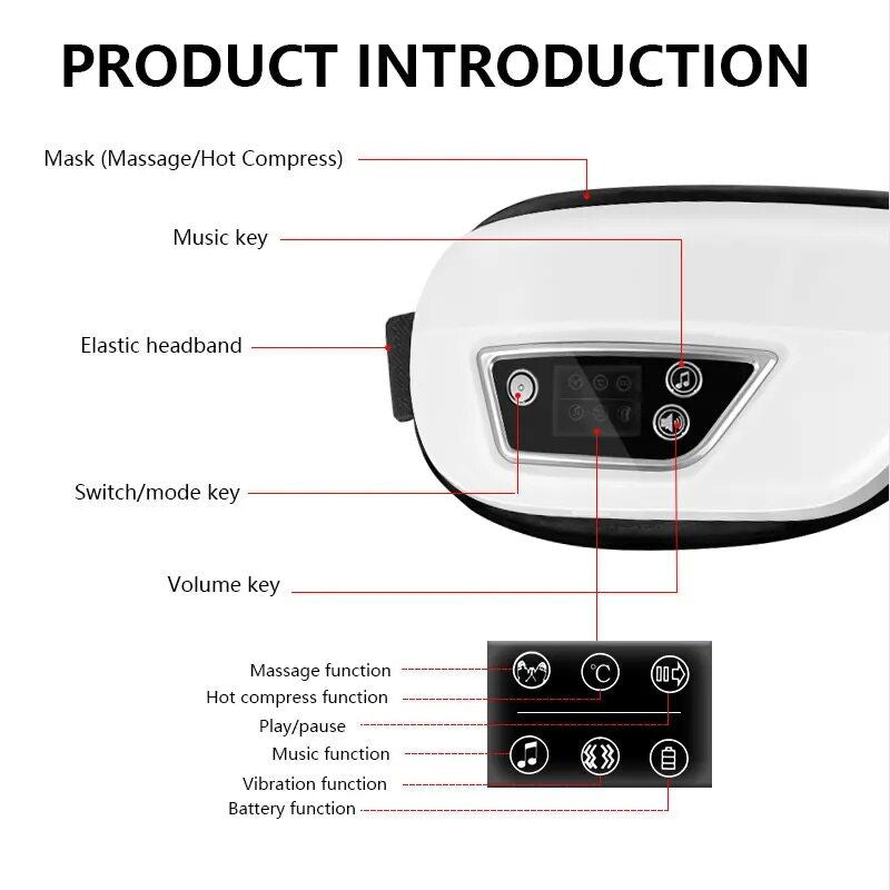 rechargeable eye massager with heat and music, view 6 - MRSLM