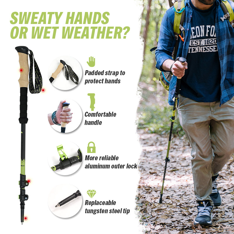 carbon fiber trekking poles, view 3 - MRSLM