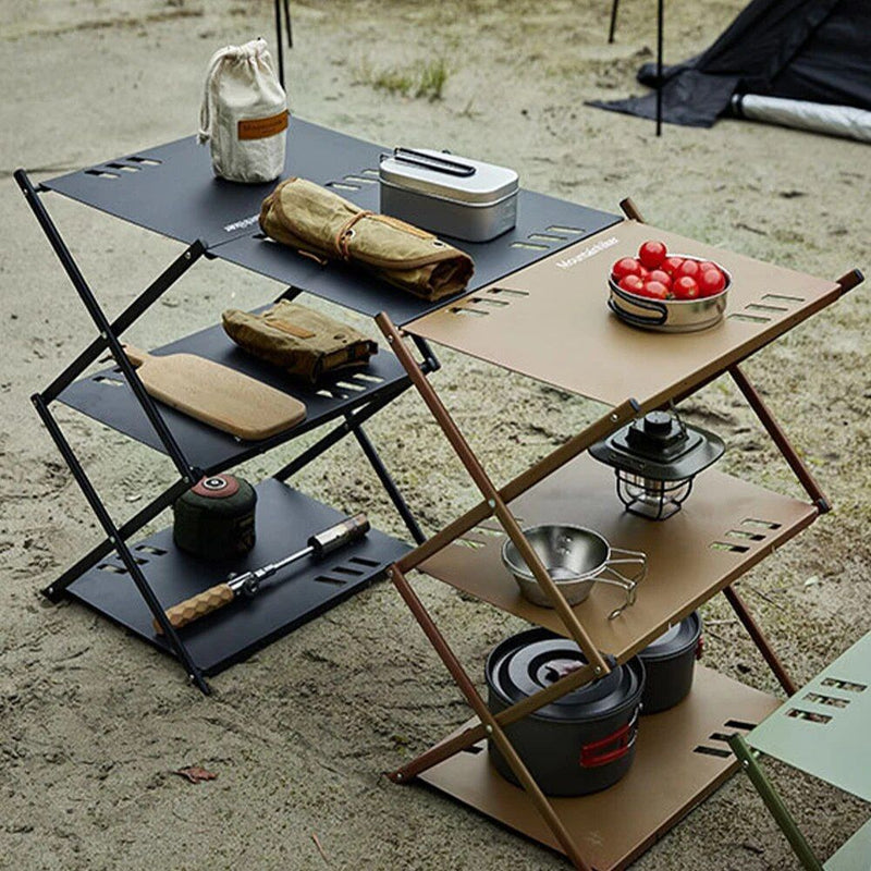 multi-level folding camping shelf, view 10 - MRSLM