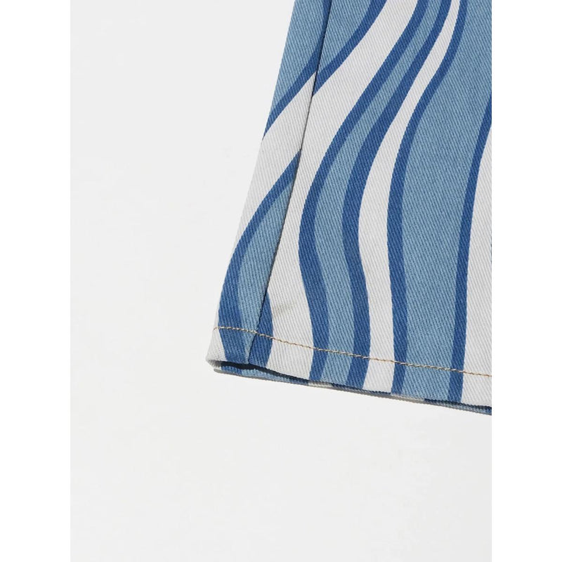 high-waist striped denim trousers, view 12 - MRSLM