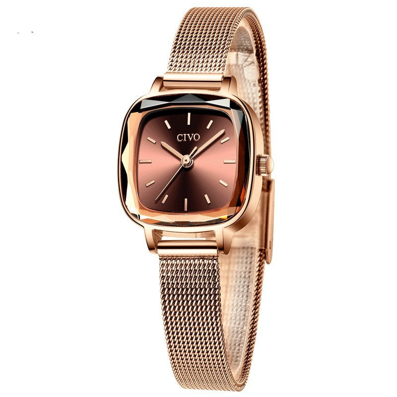 square ladies mesh band watch, view 11 - MRSLM