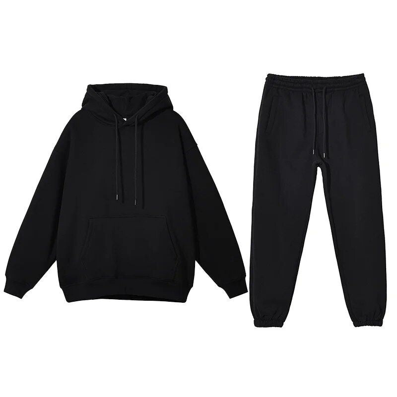 Conjunto aconchegante de moletom com capuz e calça de moletom