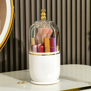 clear makeup brush holder with lid, view 4 - MRSLM