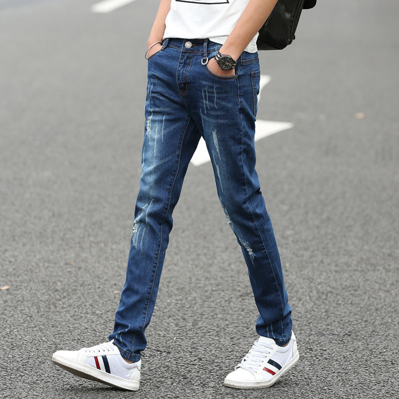 Men's dark blue denim pants - MRSLM