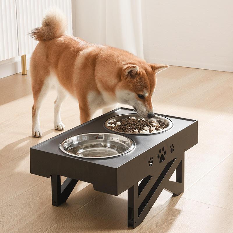 adjustable height double pet bowls with stand - MRSLM