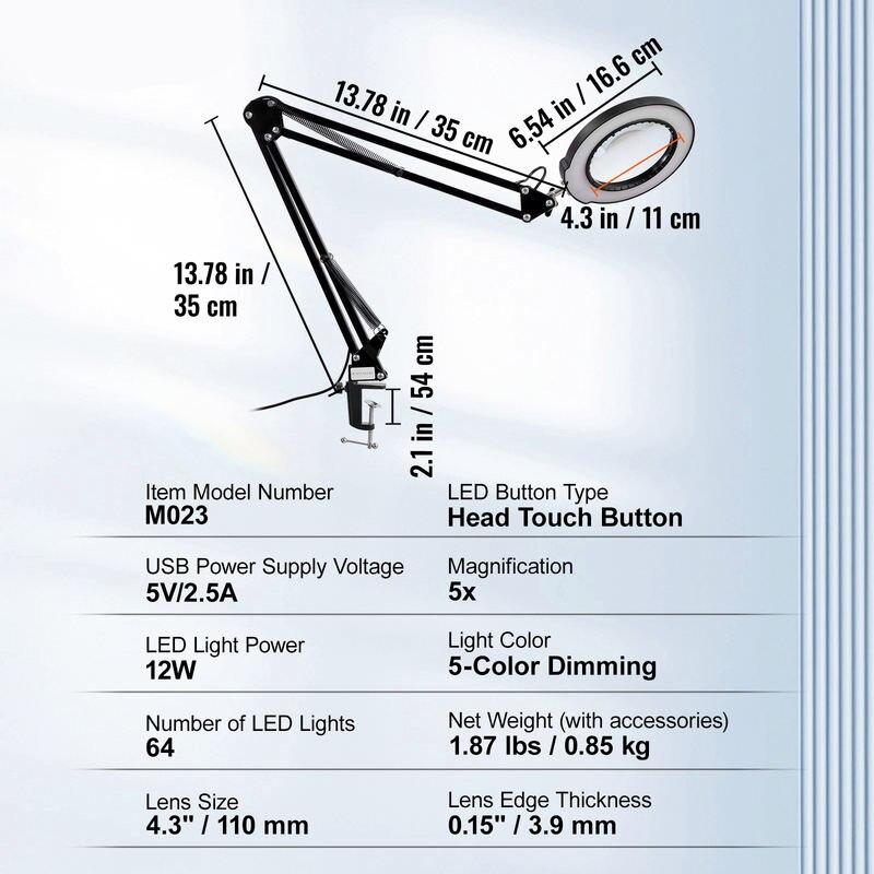 5x led magnifying lamp, view 2 - MRSLM
