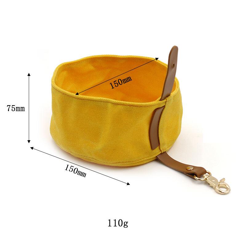Tigela dobrável de lona impermeável para cães, 1000ml