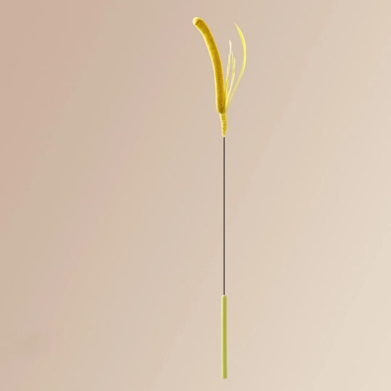interactive feather teaser stick for cats and dogs, view 3 - MRSLM