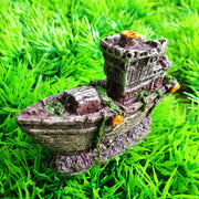 sunken shipwreck aquarium ornament, view 5 - MRSLM