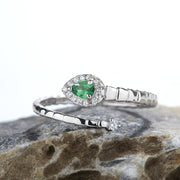 sterling silver green heart gemstone ring, view 7 - MRSLM