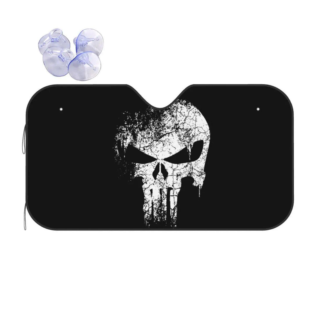 Punisher Skull Car Sunshade – Cute Auto Windshield Protector 76x140cm