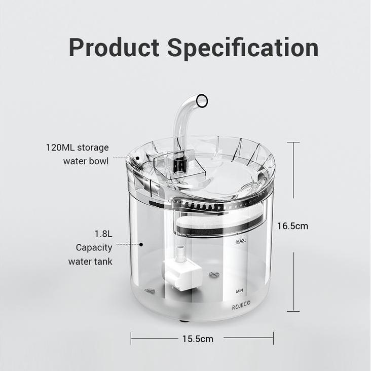 automatic cat water fountain, view 10 - MRSLM