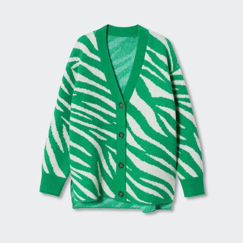 Damen-Strickjacke mit Vintage-Print