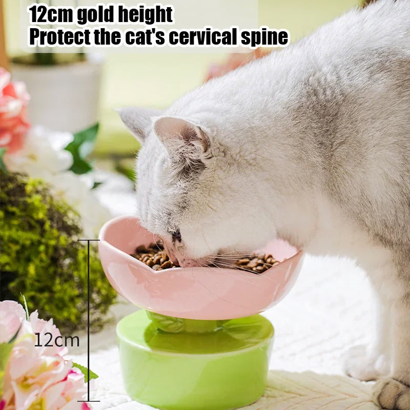 flower-shaped ceramic pet bowl, view 8 - MRSLM