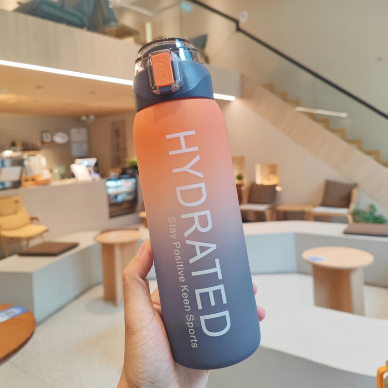 large capacity gradient frosted water bottle, view 4 - MRSLM