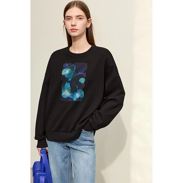 Women's Abstract Print Loose Hoodie