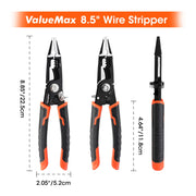 8.5-inch wire cutters and strippers with flush pliers, view 7 - MRSLM