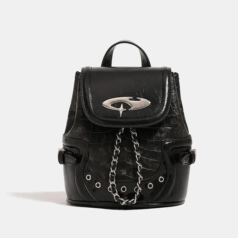 PU leather mini backpack, view 2 - MRSLM