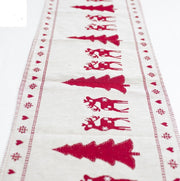 Christmas cotton-linen table runner, view 3 - MRSLM