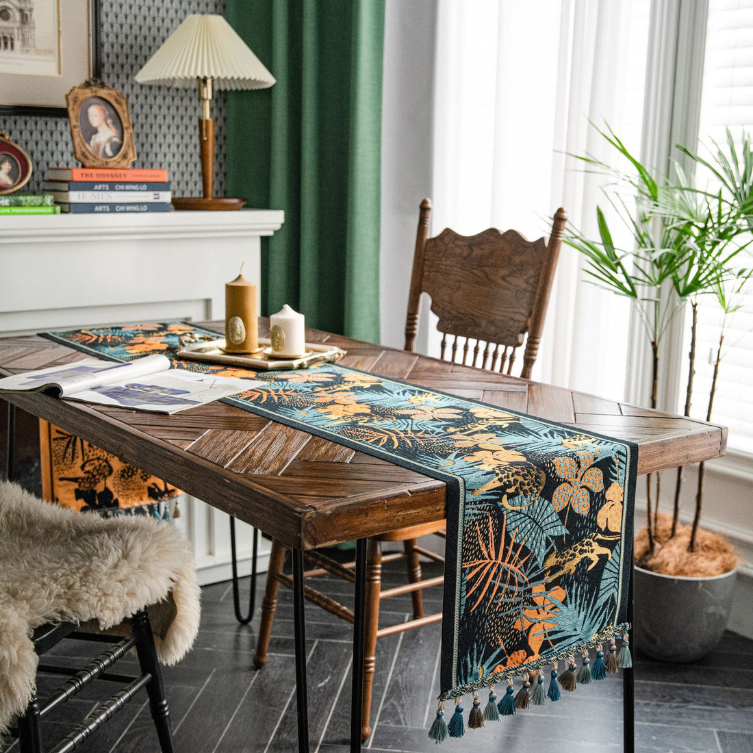Tischläufer „Tropical Elegance“ aus Polyester für Zuhause und Hoteldekoration