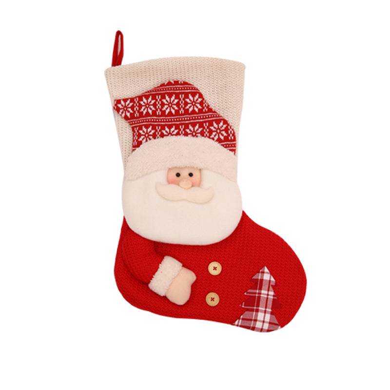 Large Knitted Christmas Stocking, Santa or Snowman