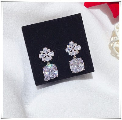 Zircon Crystal Earrings Tassels Long Fashion Women