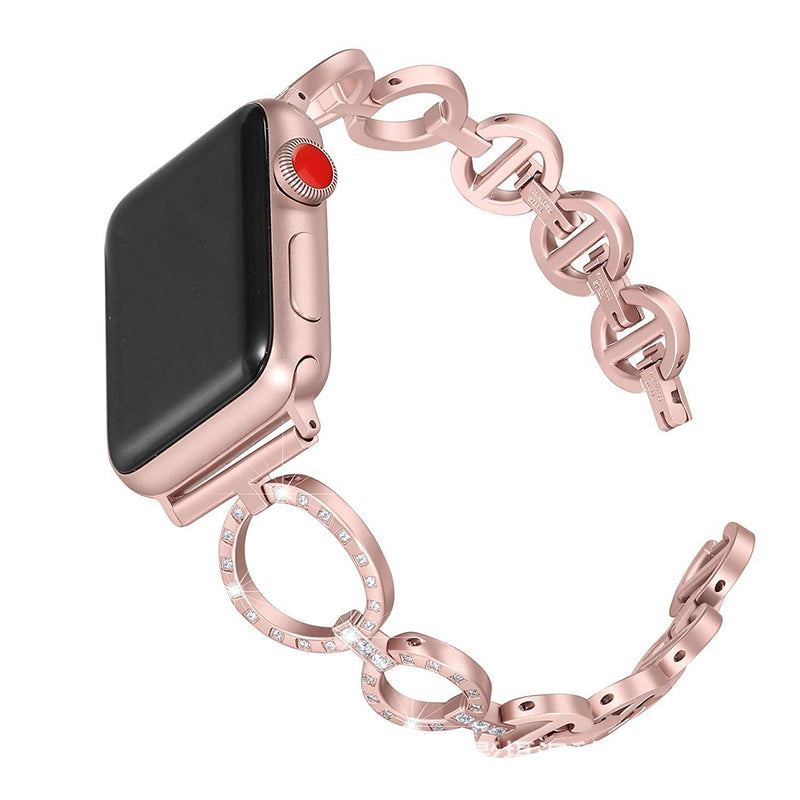 diamond chain steel smartwatch band, view 3 - MRSLM