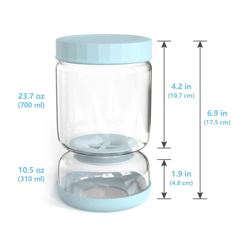 2-in-1 glass kimchi and pickle jar with strainer, view 5 - MRSLM