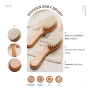beech wood baby hair brush and massager, view 12 - MRSLM
