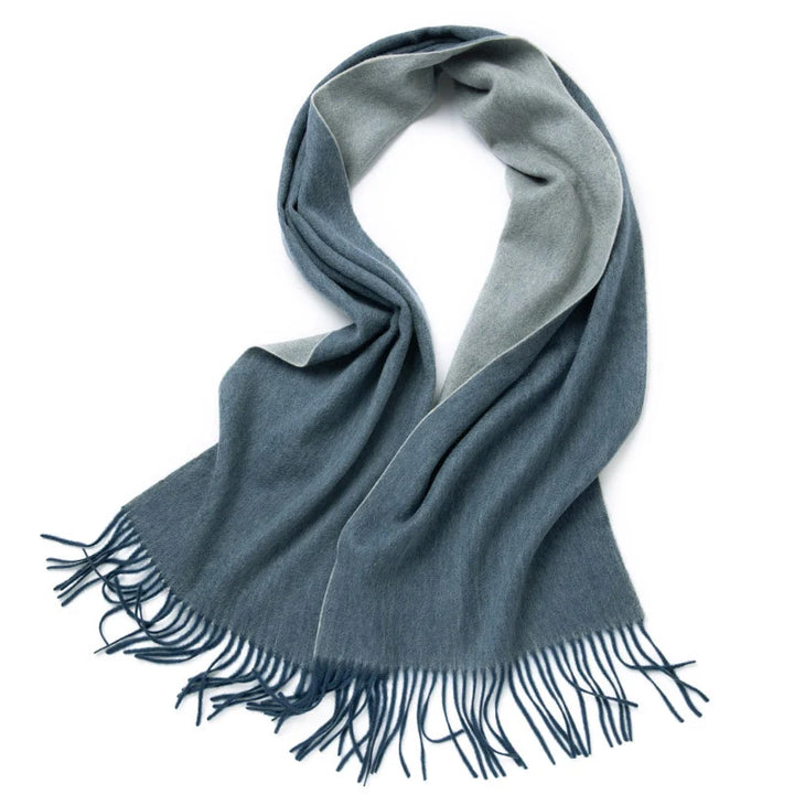 Double-Sided Wool Scarf - Stylish Houndstooth Plaid Wrap