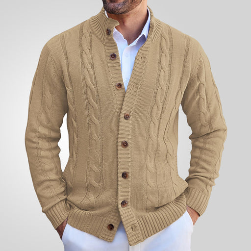 stand collar sweater coat, view 6 - MRSLM