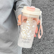 cute transparent glass water bottle, view 2 - MRSLM
