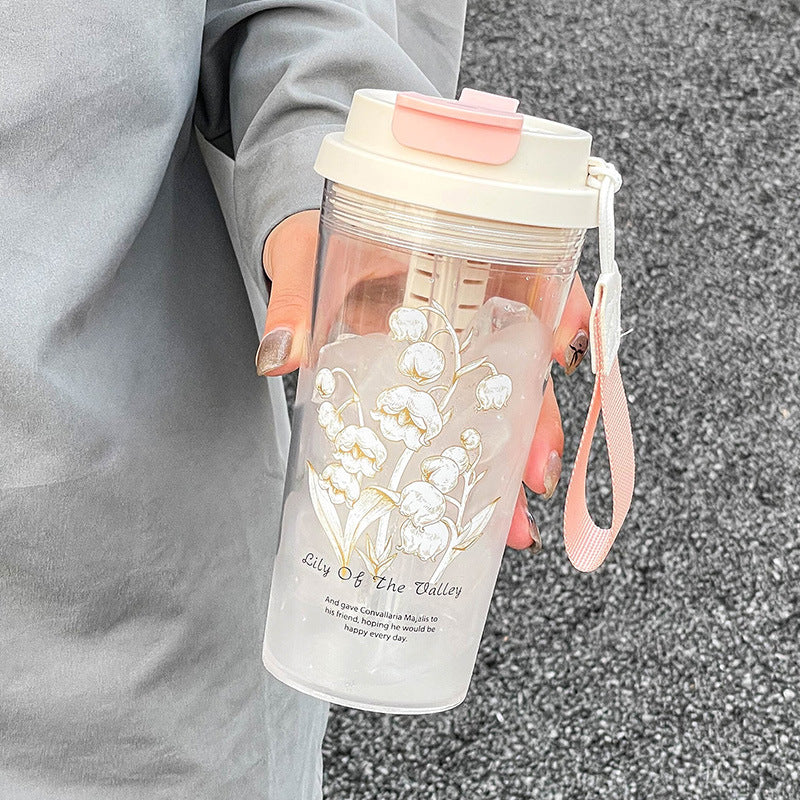 cute transparent glass water bottle, view 2 - MRSLM
