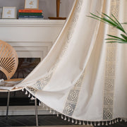 beige crochet mesh curtain, view 6 - MRSLM