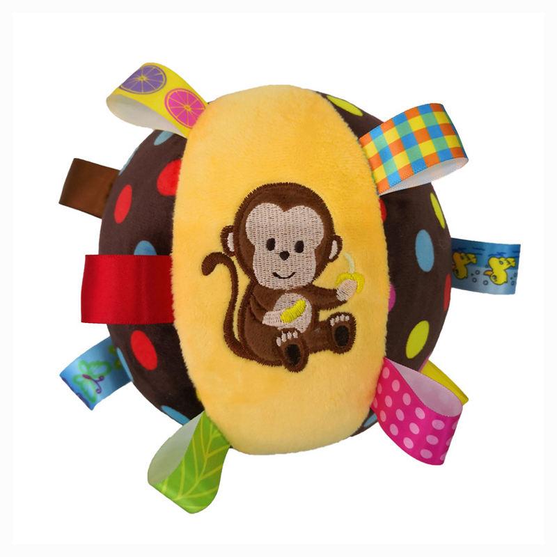 interactive plush dog chew toy with bell, view 5 - MRSLM