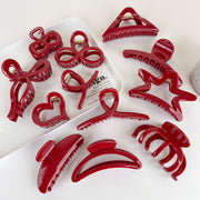 red geometry hair claw, view 16 - MRSLM