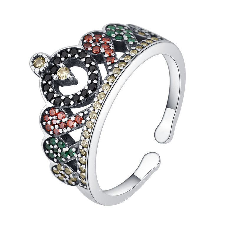 925 silver crown ring, view 2 - MRSLM