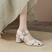 Rivet high heel leather sandals, view 9 - MRSLM