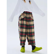 Plaid wool-blend wide leg trousers, view 6 - MRSLM