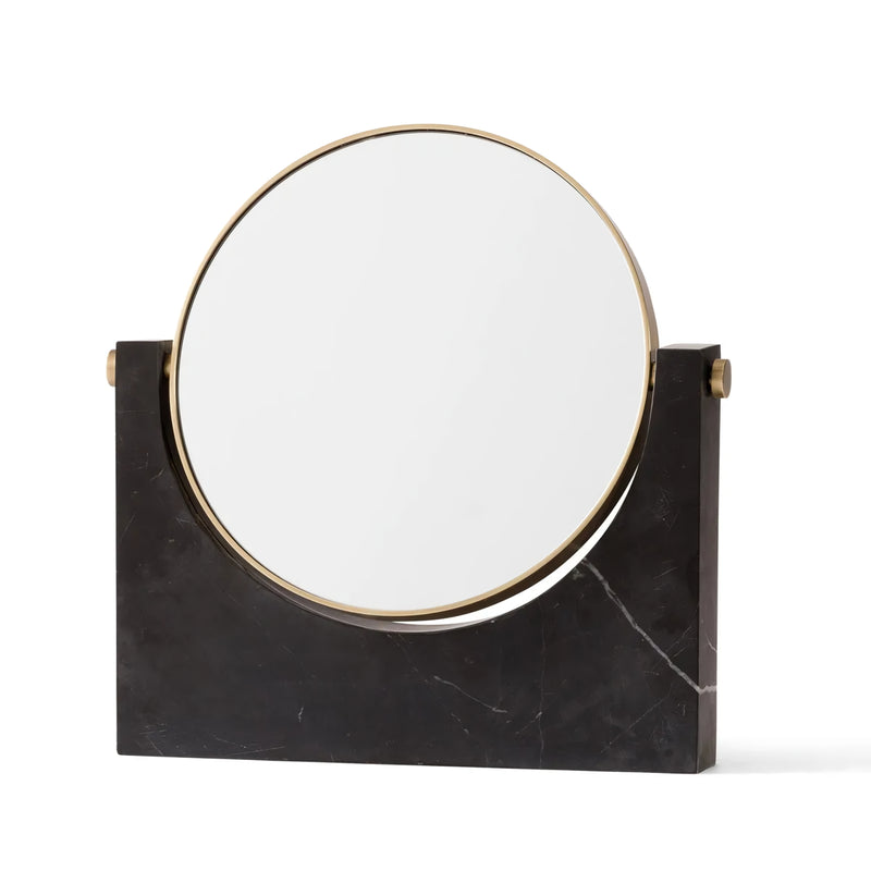 Marble rotating makeup vanity mirror, view 2 - MRSLM